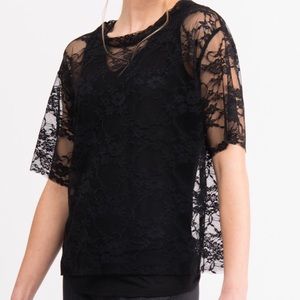 Agnes & Dora | ✨NWT Oversized black mesh tee
